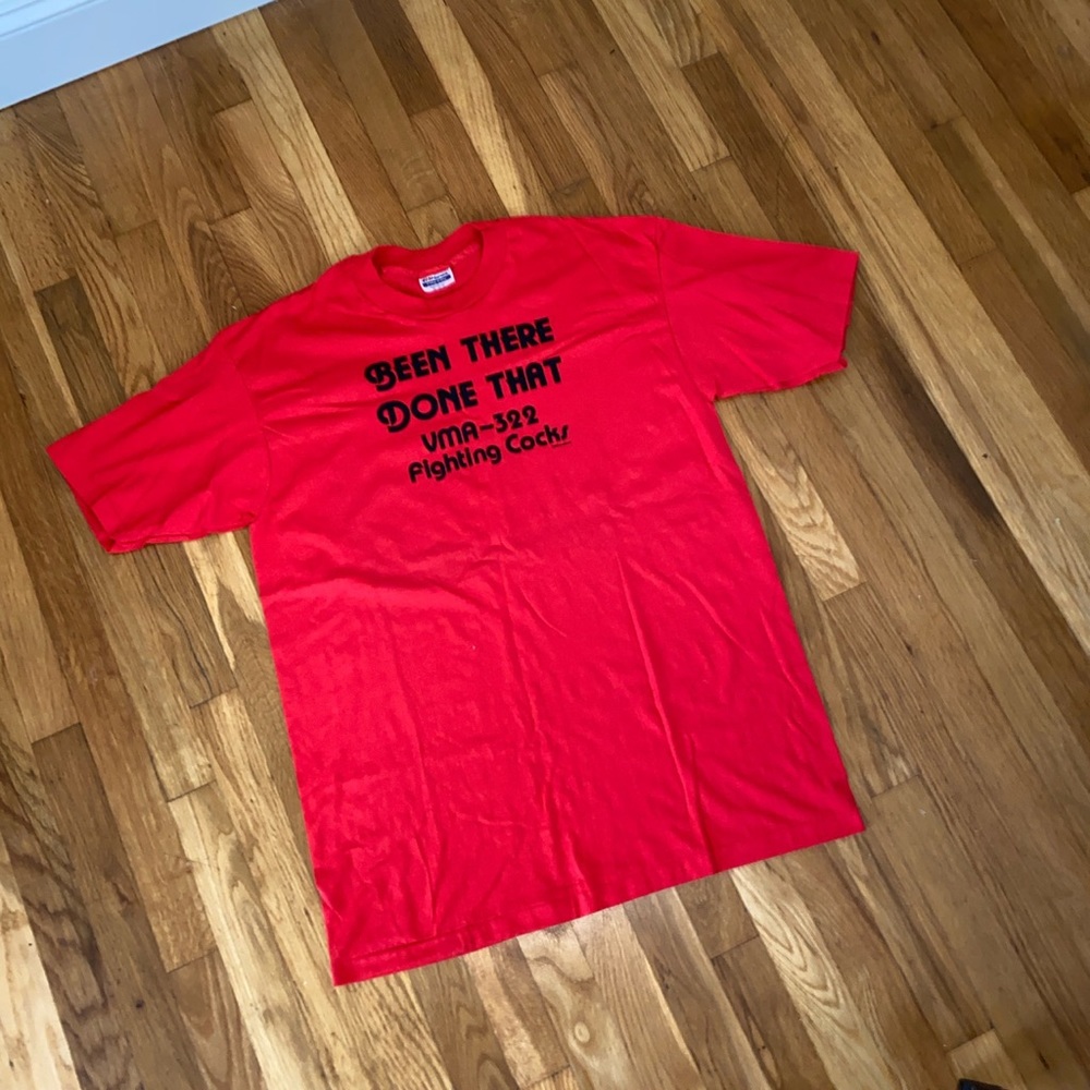 VINTAGE SINGLE STITCH VMA-322 FIGHTING COCKS TEE